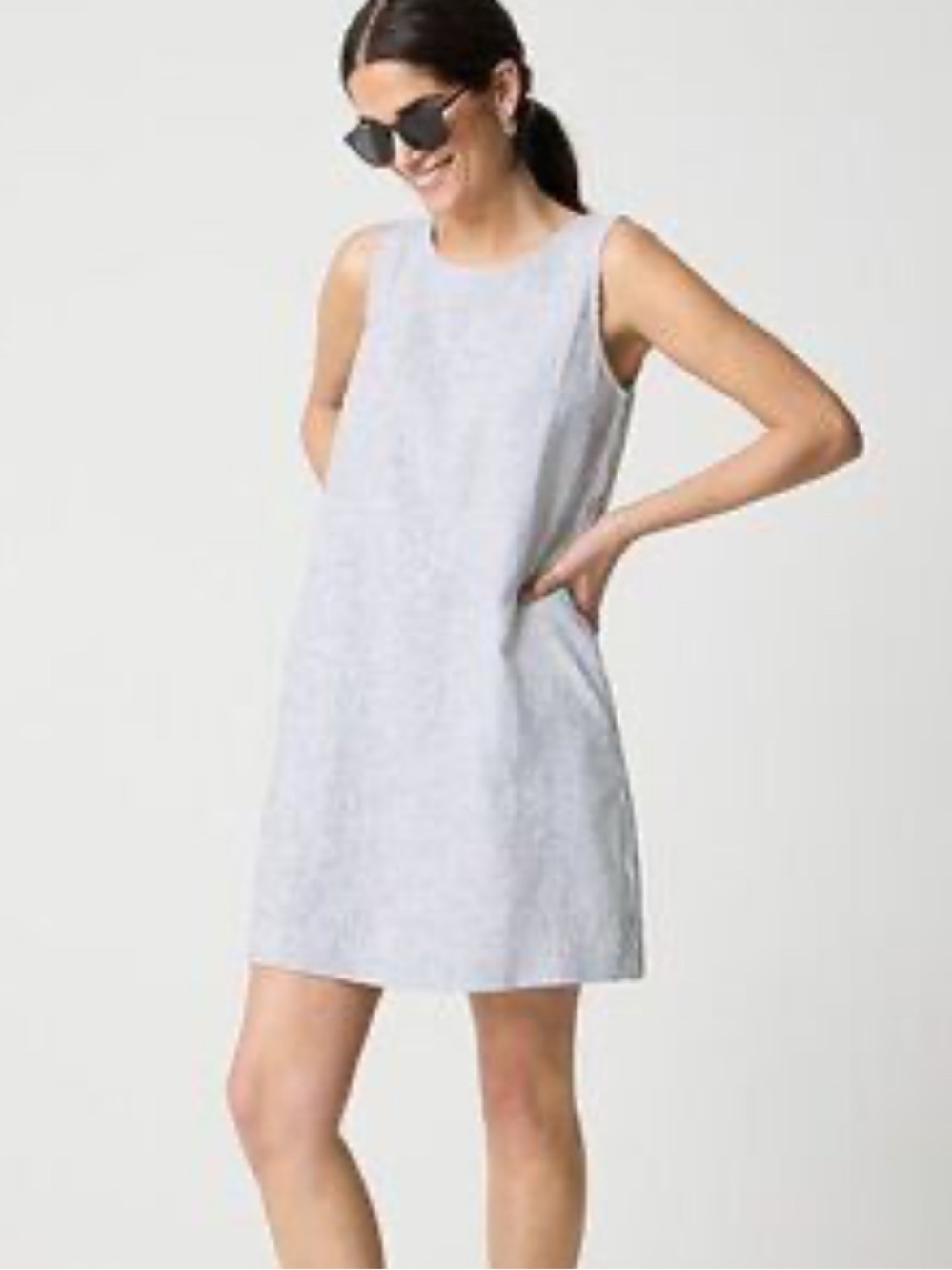 NWT J.Crew Factory Beige Natural Linen-blend Sleeveless Mini Dress Sz 2